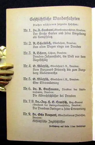 Ganßauge Geschichtliche Wanderfahrten Nr. 27 Geschichte Pillnitzer Schloss 1932