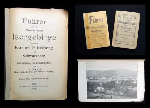 2x Führer durch das Riesen-und Isergebirge +Beigabe Karte Beigabe Führer 1904