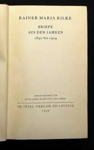 Rainer Maria Rilke Briefe in 6 Bänden 1938- 1941 Belletristik  Insel-Verlag