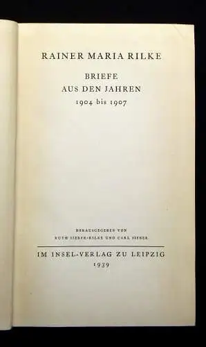 Rainer Maria Rilke Briefe in 6 Bänden 1938- 1941 Belletristik  Insel-Verlag