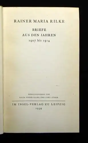 Rainer Maria Rilke Briefe in 6 Bänden 1938- 1941 Belletristik  Insel-Verlag