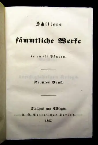 Schillers sämmtliche Werke 1-12 in 6 Bänden 1847 Klassiker Belletristik Lyrik