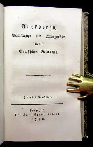 Anekdoten Charakterzüge und Sittengemälde aus der sächsischen Geschichte 1792