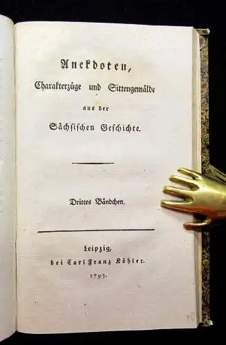 Anekdoten Charakterzüge und Sittengemälde aus der sächsischen Geschichte 1792