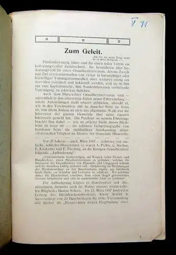 Festschrift 25jähr. Bestehen Grundbesitzerverein Blasewitz 1887-1912 Geschichte