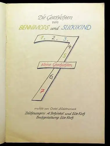 Die Geschichten von Bennimops und Suckikind 7 kleine Geschichten 1946 selten