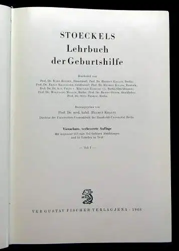 Kraatz Stoeckels Lehrbuch der Geburtshilfe 3 Bde. 1966/67 Biologie Vermehrung