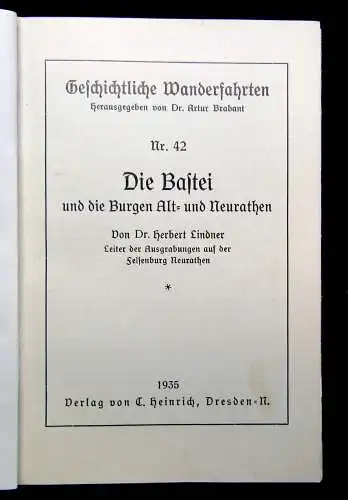 Lindner Geschichtliche Wanderfahrten Nr. 42 Die Bastei 1935 Landeskunde