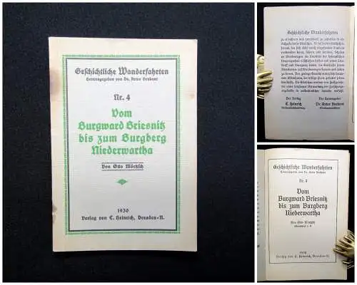 Mörtzsch Geschichtliche Wanderfahrten Nr. 4 Burgward Briesnitz Niederwartha 1930