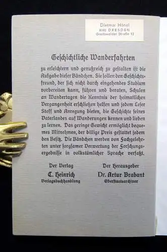 Koepert Geschichtliche Wanderfahrten Nr. 9 Altsächsische Jagdschlösser 1931