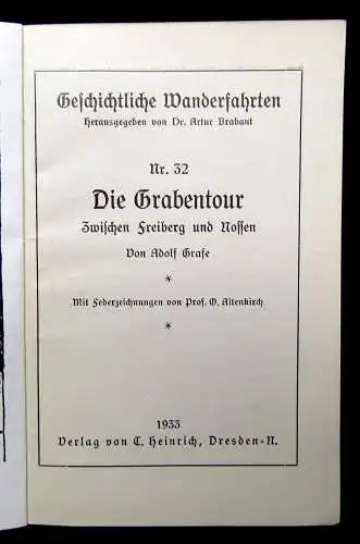 Grafe Geschichtliche Wanderfahrten Nr. 32 Die Grabentour 1933 Landeskunde