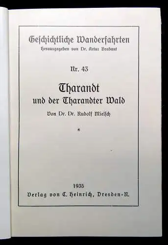 Mielsch Geschichtliche Wanderfahrten Nr. 43 Tharandt 1935 Landeskunde