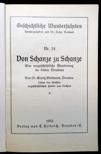 Bierbaum Geschichtliche Wanderfahrten Nr. 24 Von Schanze zu Schanze 1932