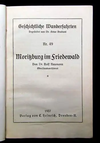 Naumann Geschichtliche Wanderfahrten Nr. 49 Moritzburg im Friedewald 1937