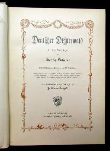 Scherer Deutscher Dichterwald Lyrische Anthologie 152 Medaillon Porträts um 1900