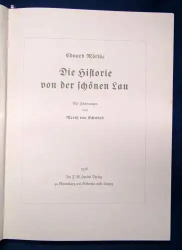 Mörike Die Historie von der schönen Lau 1936 Geschichte Antike Göttin sf