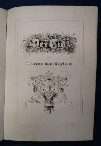 Herder Der Eid nach spanischem Romanzen 1838 Handzeichnungen Belletristik js