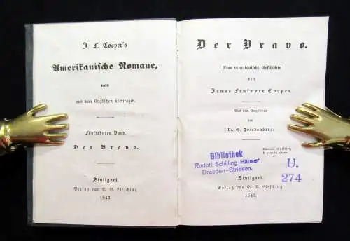 Cooper J.F. Amer. Romane Der Bravo Eine venetianische Geschichte 15.Bd.1843