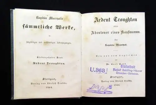 Kapitän Marryat Ardent Croughton oder Abenteuer eines Kaufmanns 1844, 17. Band