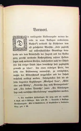 Klee Die deutschen Heldensagen Volksausgabe um 1900 Literatur Sagen Märchen