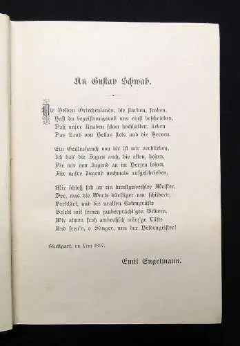 Schwab Sagen des klassischen Altertums um 1897 5 Farbdruckbilder Literatur