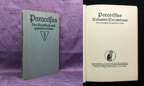 Achelis Paracelsus Von Krankheit und gesundem Leben 1928 Studium und Wissen