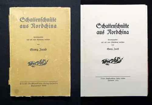 Georg Jacob Schattenschnitte aus Nordchina 1923 Kunst Kultur Gesellschaft