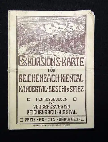 Exkursions-Karte für Reichenbach-Kiental [...] Maßstab 1:50 000 um 1890 Guide