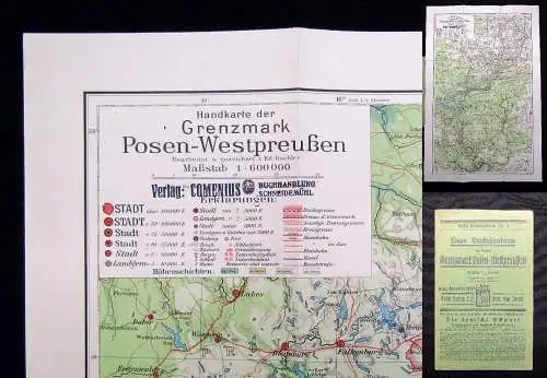 Eulitz Verkehrskarte Nr.1 von der Provinz Grenzmark Posen-Westpreußen um 1920