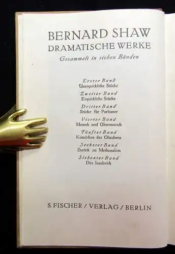 Shaw Bernard Dramatische Werke in sieben Bänden um 1920 Belletristik Lyrik