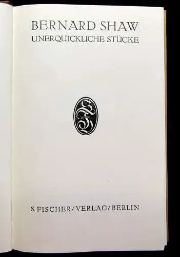 Shaw Bernard Dramatische Werke in sieben Bänden um 1920 Belletristik Lyrik