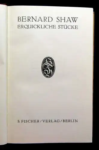 Shaw Bernard Dramatische Werke in sieben Bänden um 1920 Belletristik Lyrik