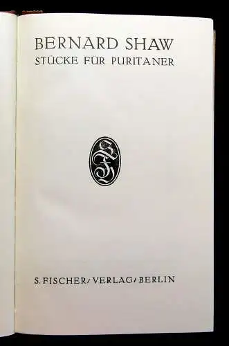 Shaw Bernard Dramatische Werke in sieben Bänden um 1920 Belletristik Lyrik