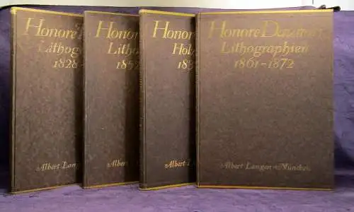 Honore Daumier 3 Bde. Lithographien + 1Bd. Holzschnitte komplett 1828- 1872