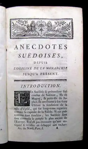 La Croix; Hornot; La Place Anecdotes du Nord comprenant  la Suede (...) 1770