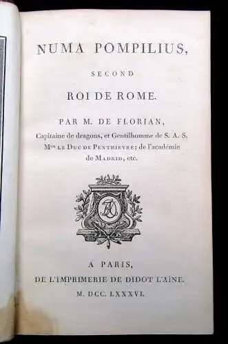 Florian, Jean Pierre Claris de Numa Pompilius second Roi de Rome 1786 Geschichte