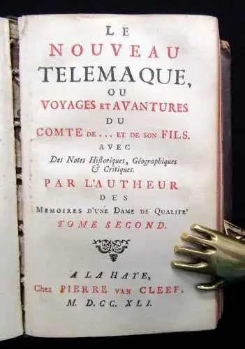 Lambert, Le Nouveau telemaque ou Voyages et Adventures [...] 3 in 1 Bd 1741