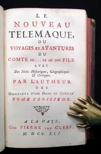 Lambert, Le Nouveau telemaque ou Voyages et Adventures [...] 3 in 1 Bd 1741