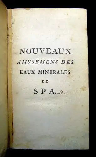 Limbourg, Jean Philippe de Nouveaux amusements des eaux de Spa 1763 Balneologie