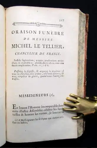 Bossuet, Jacques Benigne Recueil des Oraisons Funebres ...1774 Trauerreden