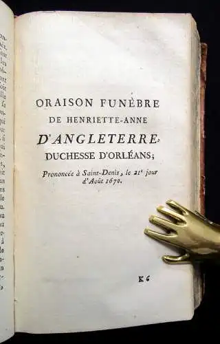 Bossuet, Jacques Benigne Recueil des Oraisons Funebres ...1774 Trauerreden