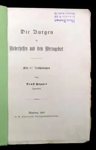 Happel Die Burgen in Burgen Niederhessen und dem Werragebiet 1903 Ortskunde