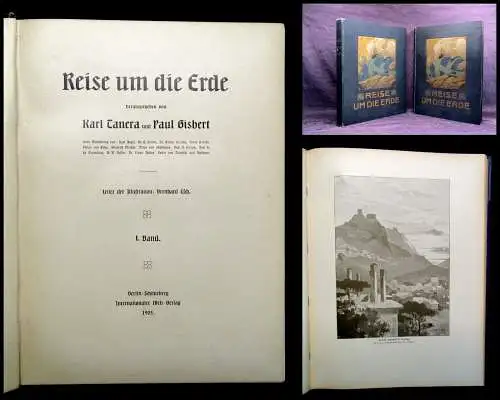 Gisbert,Tanera Reise um die Erde 2 Bde. 1905 mit Illustrationen Erzählungen