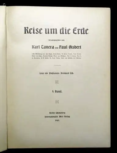 Gisbert,Tanera Reise um die Erde 2 Bde. 1905 mit Illustrationen Erzählungen