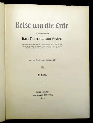 Gisbert,Tanera Reise um die Erde 2 Bde. 1905 mit Illustrationen Erzählungen