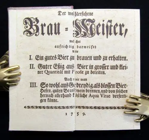 Der wohlerfahrene Brau-Meister Faksimile der Ausgabe 1759 erschien 1986 Nr.657