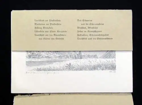 Die Sächsische Schweiz 10 Bll. komplett Zeichnungen n. d. Natur v. Max Brückner