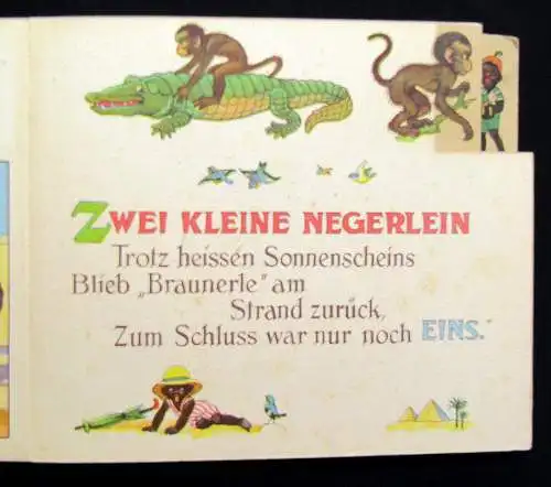 Kinderbuch Zehn kleine Negerlein um 1926 Selten Reime Abzählreime Literatur