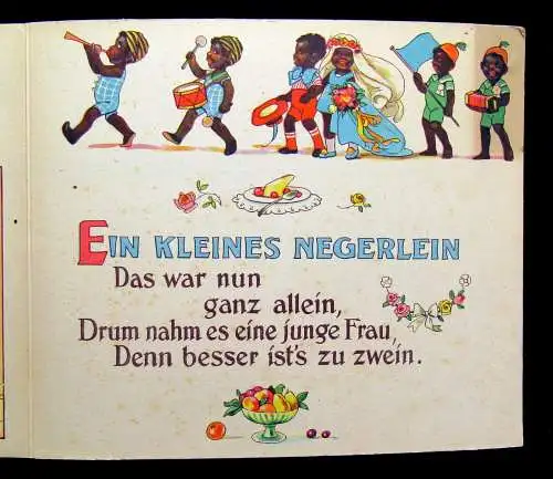 Kinderbuch Zehn kleine Negerlein um 1926 Selten Reime Abzählreime Literatur