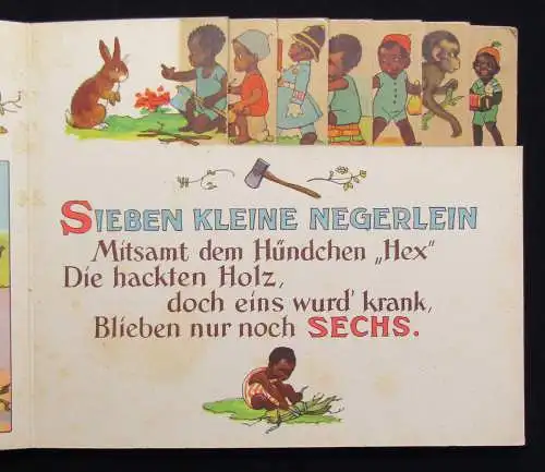 Kinderbuch Zehn kleine Negerlein um 1926 Selten Reime Abzählreime Literatur